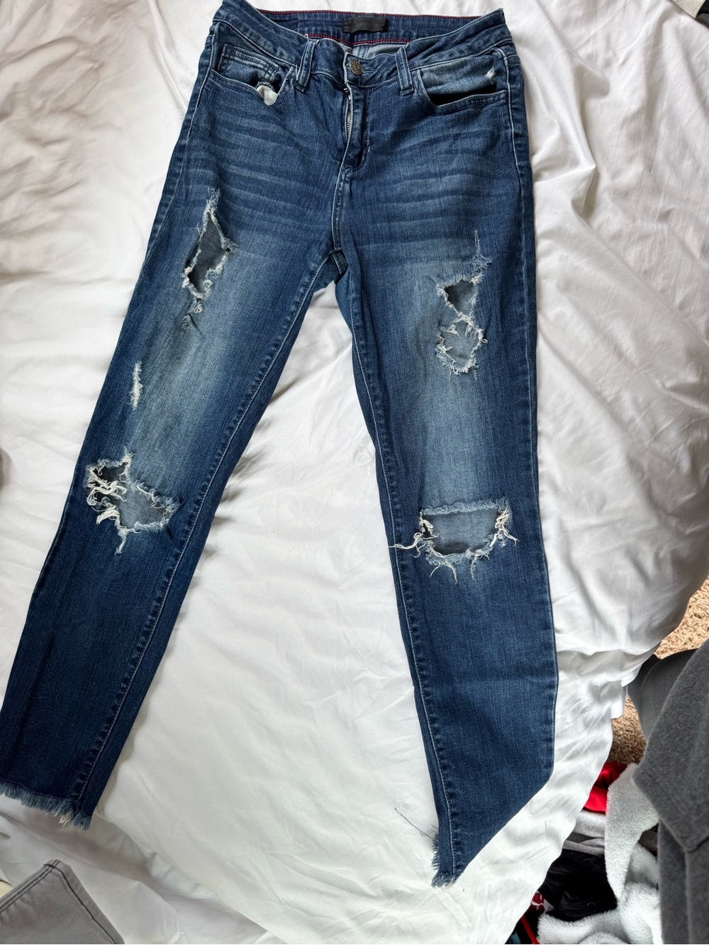Cello Distressed Dark Blue Boyfriend Jeans